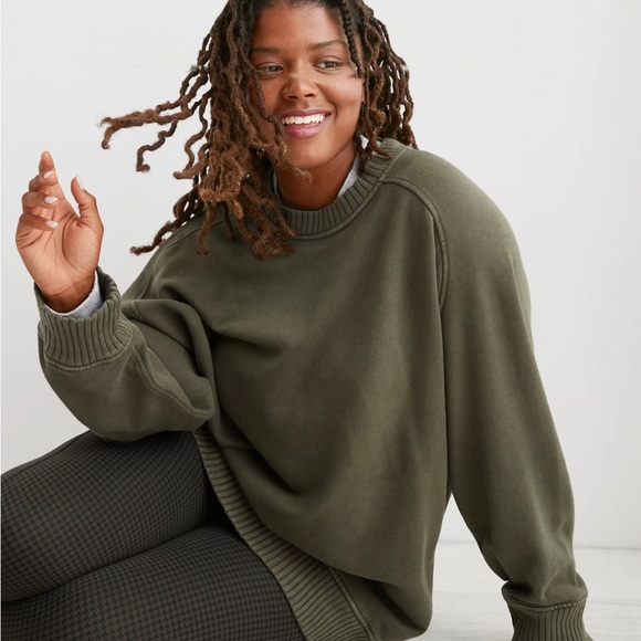 Aerie Gray Down-To-Earth Crew Sweatshirt - Picture 3 of 11